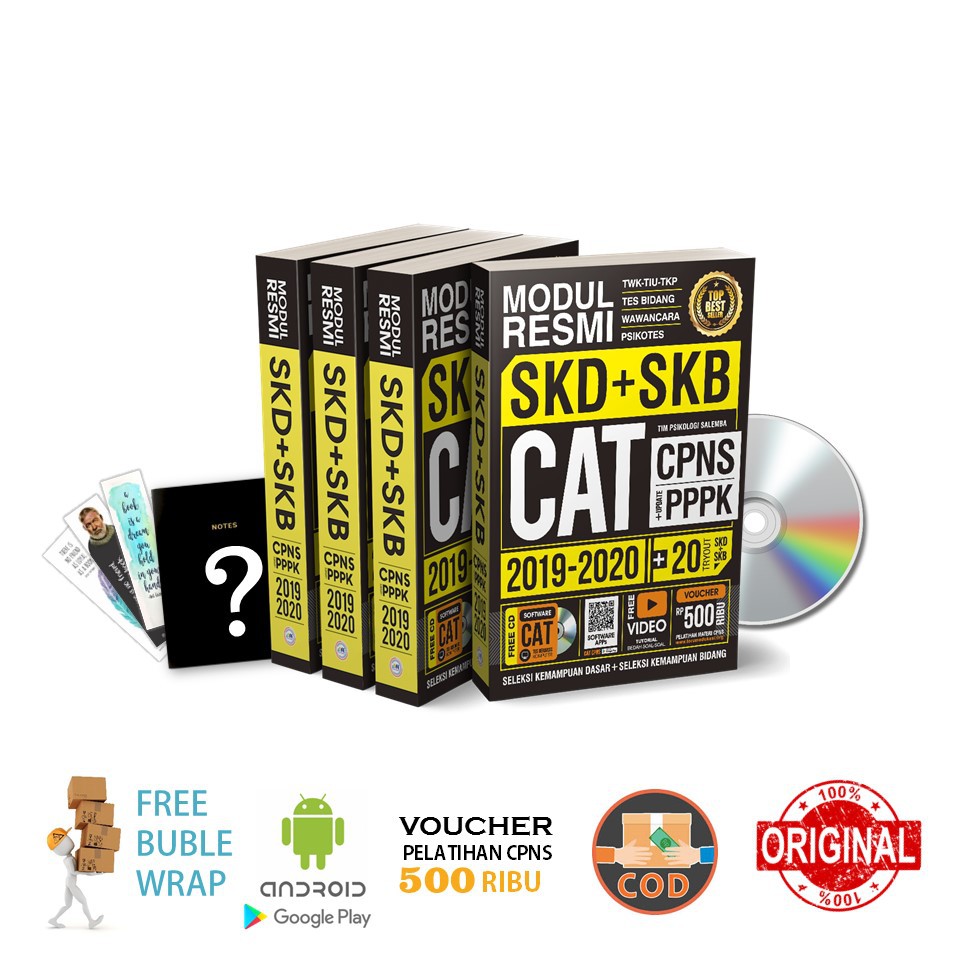 Buku Modul Resmi SKD+SKB CAT CPNS PPPK 20192020 Bonus CD, Notes