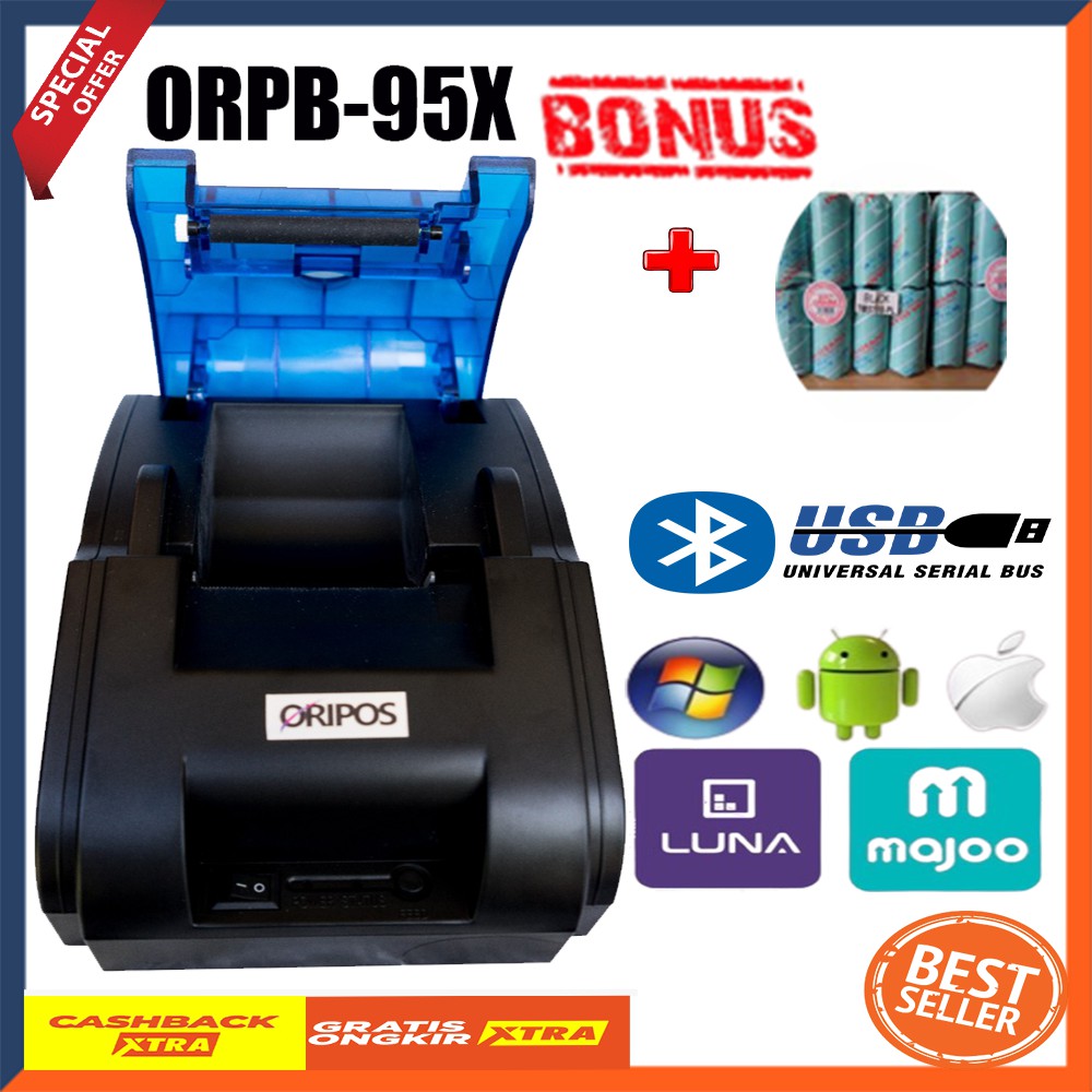 PRINTER BLUETOTH KERTAS THERMAL 57X30/MESIN KASIR C58BT/MINI RECIEPT POS ORIPOS ORPB95X