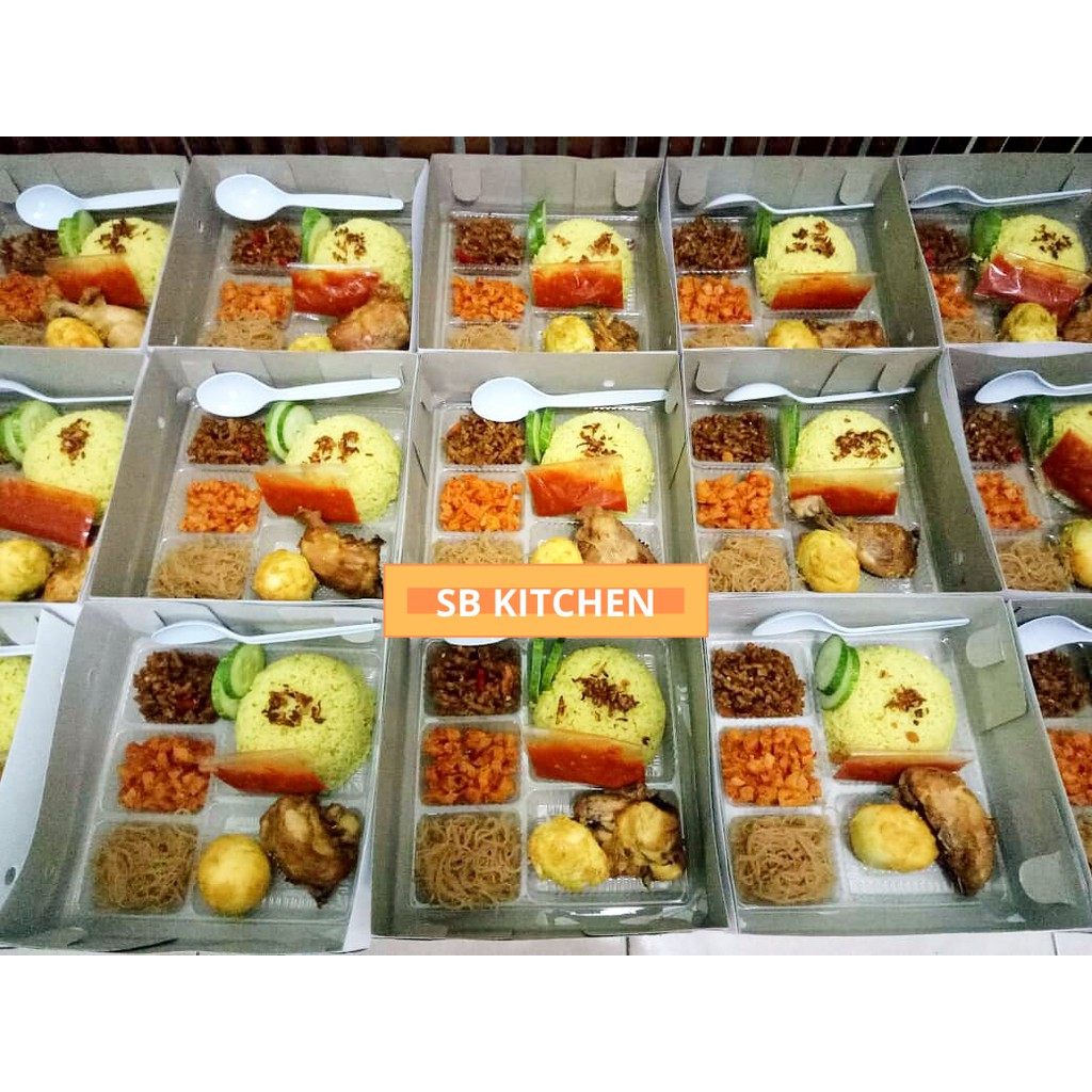 NASI KUNING KOTAK SUPER KOMPLIT LEZAT DAN MURAH // NASI KOTAK LEZAT