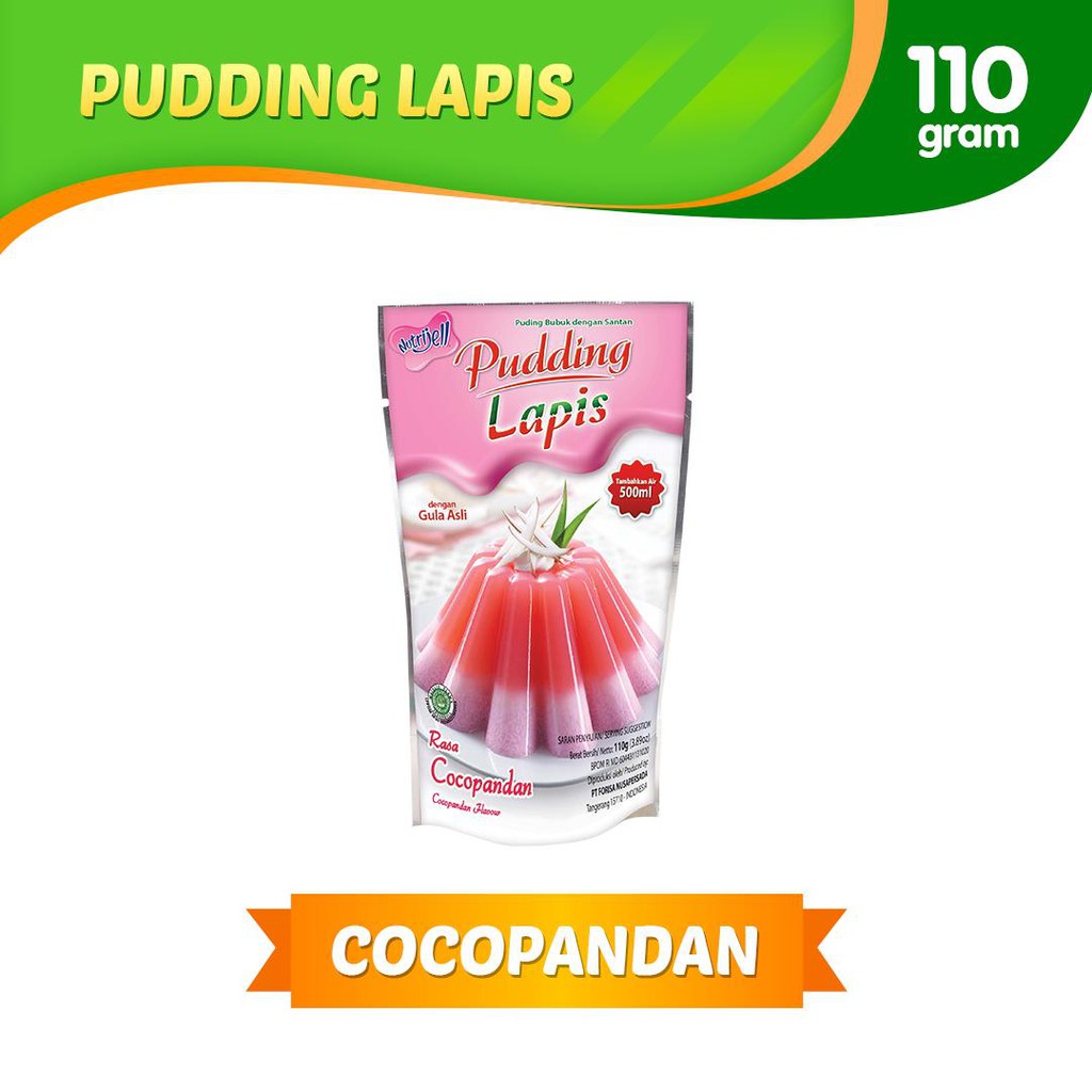 nutrijel PUDING lapis rasa COCOPANDAN flavour 110gr (3.89oz) Shopee