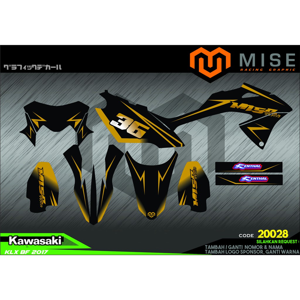 Decal Striping kawasaki KLX BF ver.3 bisa ganti nama