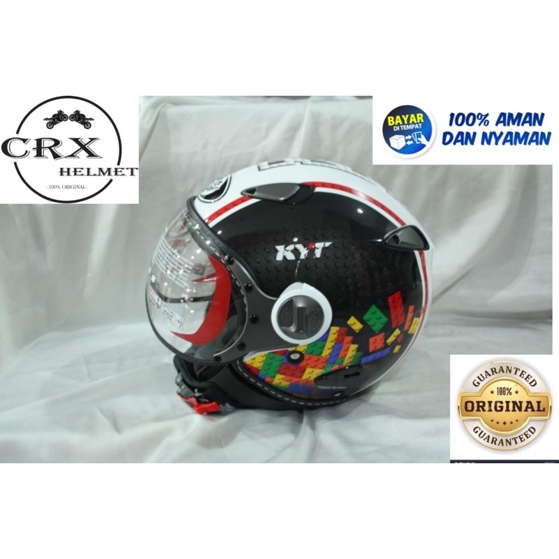 Jual Helm KYT Elsico Motif 2 White Black Glossy Original Shopee