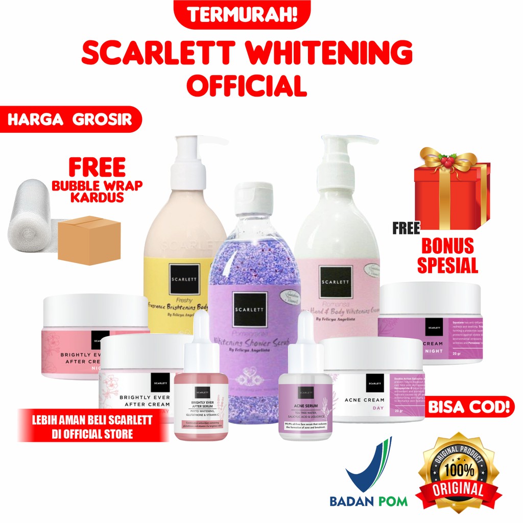 SCARLETT WHITENING [SERUM READY] OFFICIAL PAKET HAND BODY LOTION SCRUB