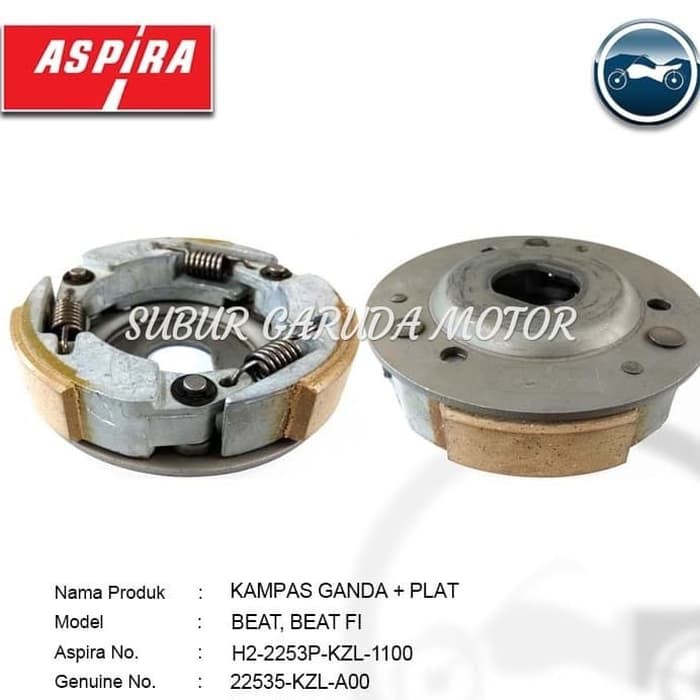 KAMPAS GANDA DAN PLAT BEAT FI SCOOPY FI MERK ASPIRA KUALITAS ORISINIL