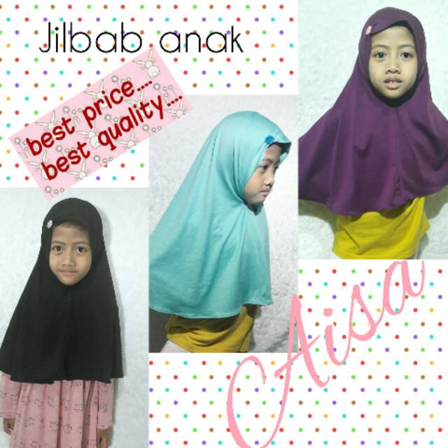 JILBAB ANAK "AISA" 16th (ALL SIZE) KAIN TEBAL DAN MELAR Shopee Indonesia