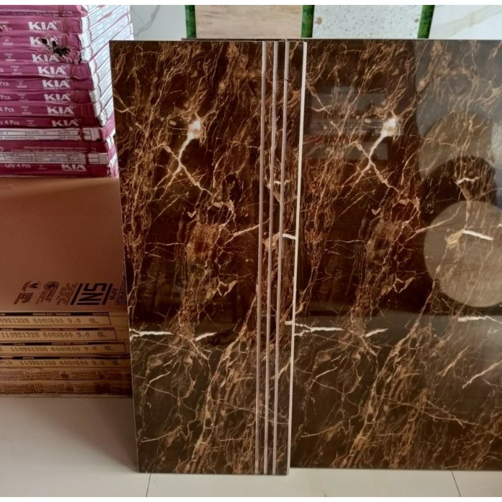 Jual Granit Tangga Motif Corak Marmer Coklat Damasco Brown 30X60, 30X80, 30X90, 30X100, 30X120 | Shopee Indonesia