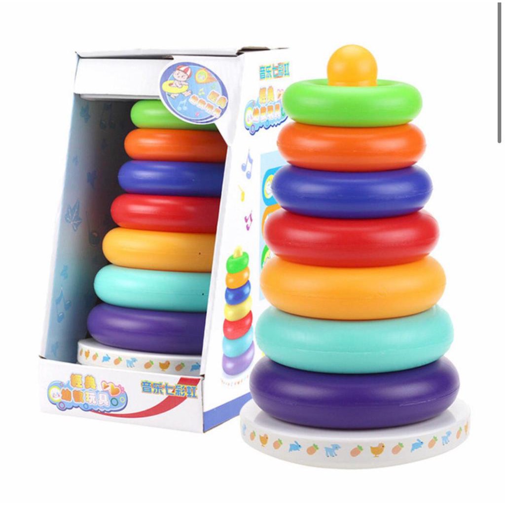 Jual Mainan Menara Donut Bulat Warna Warni Untuk Bayi | Shopee Indonesia