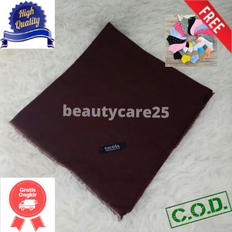 Jual Termurah Jilbab Segi Empat Saudi Rawis Warna Coklat Tua / Coklat Pramuka / Free Sepasang Kaos Kaki | Shopee Indonesia