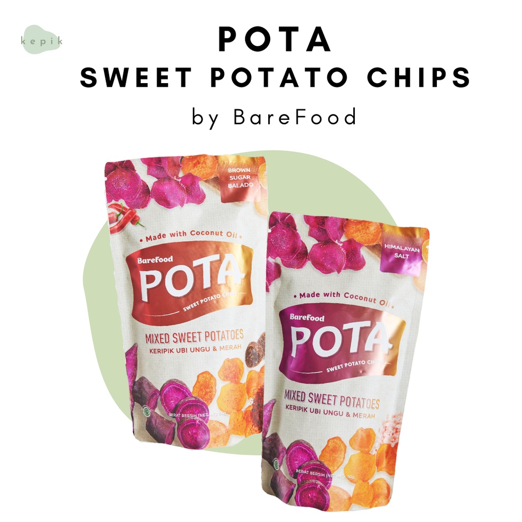 Jual Barefood POTA Healthy Sweet Potato Chips (50 g) Shopee Indonesia