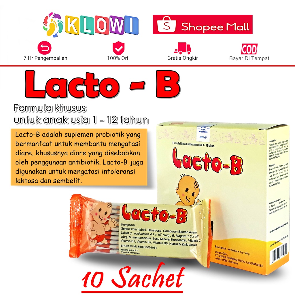 Jual LactoB isi 10 Sachet / Probiotik untuk Diare