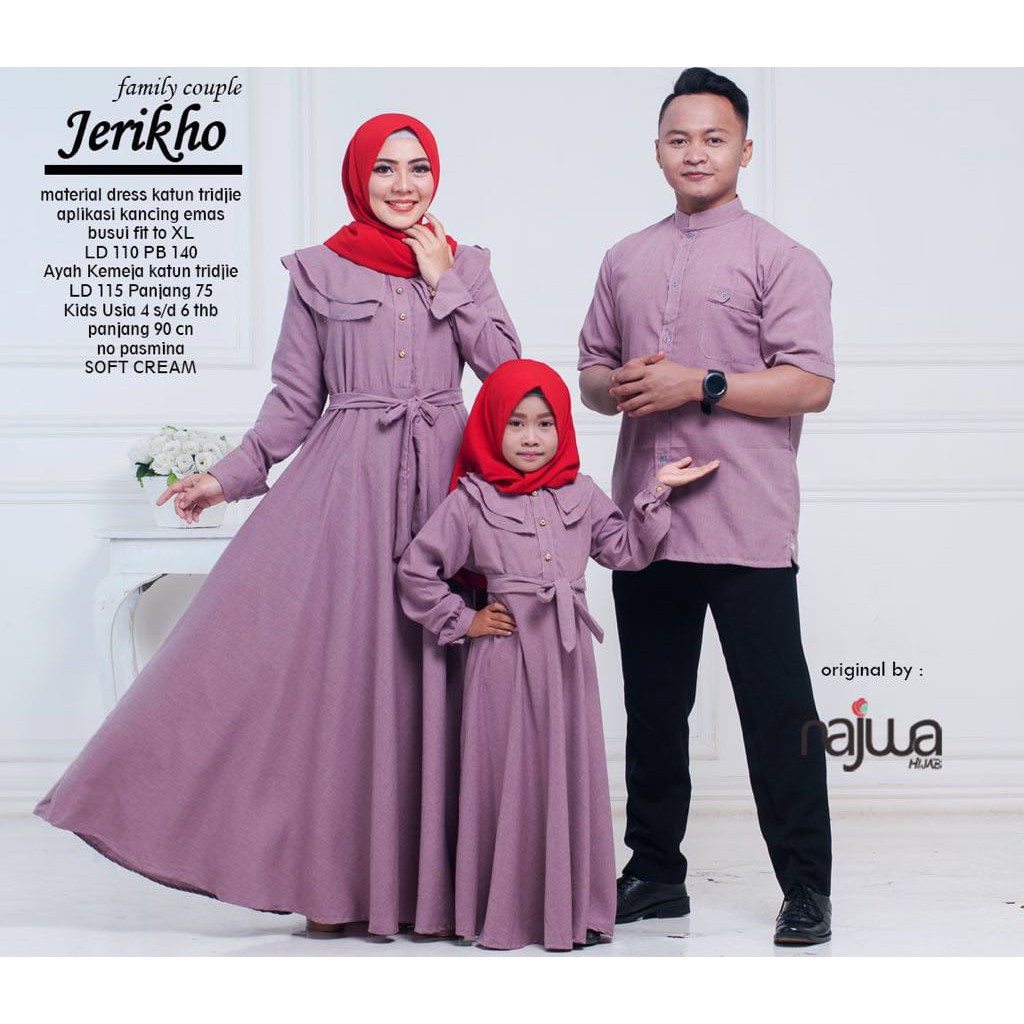 Baju Couple Keluarga Bapak Ibu dan Anak Jerikho + Ayah + Ibu + Anak