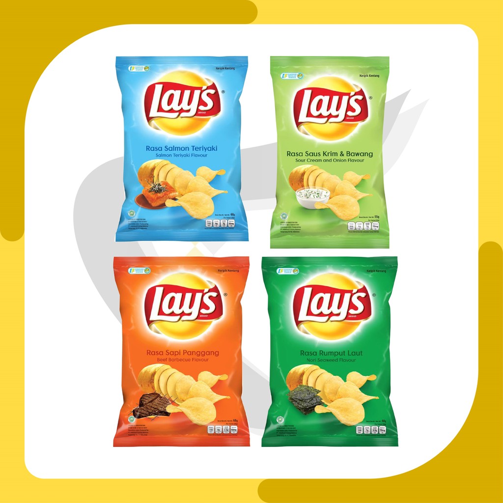 Lays Keripik Kentang Potato Chips Seaweed/Salmon/Sour Cream/Sapi