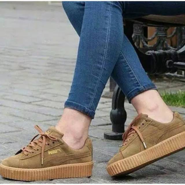 Jual Sepatu Kets Wanita Rep Pm02 Warna Coklat | Shopee Indonesia