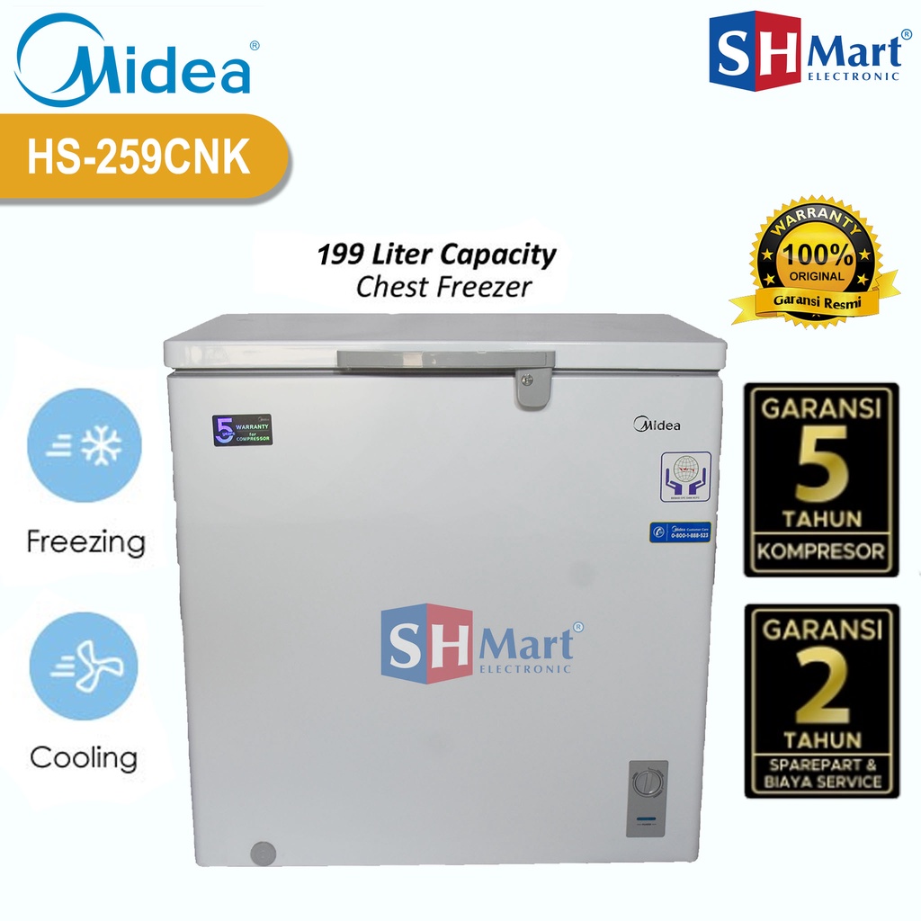 Jual CHEST FREEZER MIDEA PETI HS259CNK / HS259CNK 200 L FREEZER BOX