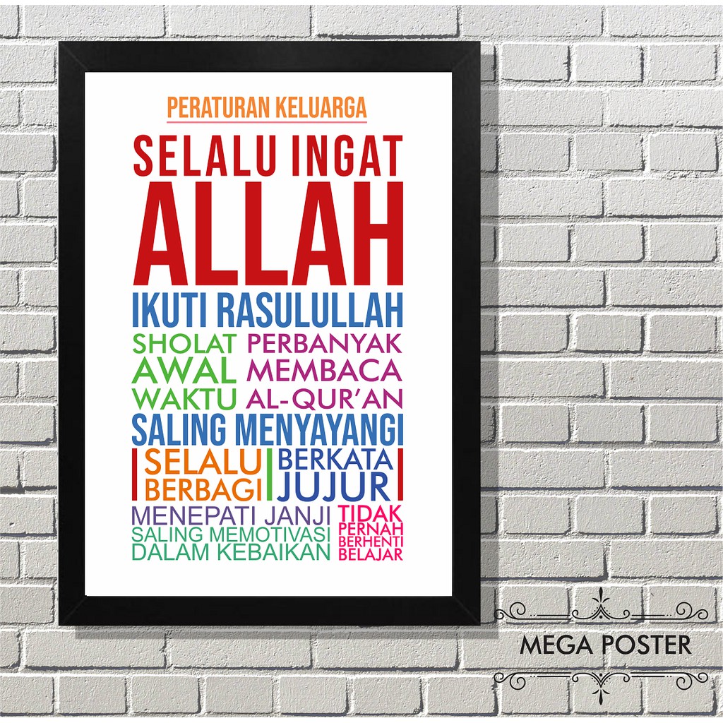Poster Menarik - PERATURAN KELUARGA - Hiasan Dinding Frame Bingkai | Shopee  Indonesia