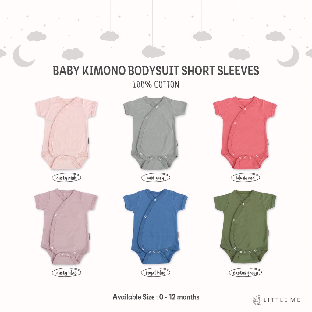 Jual Little Me Baby Kimono Bodysuit Short Sleeves / Kimono Bayi