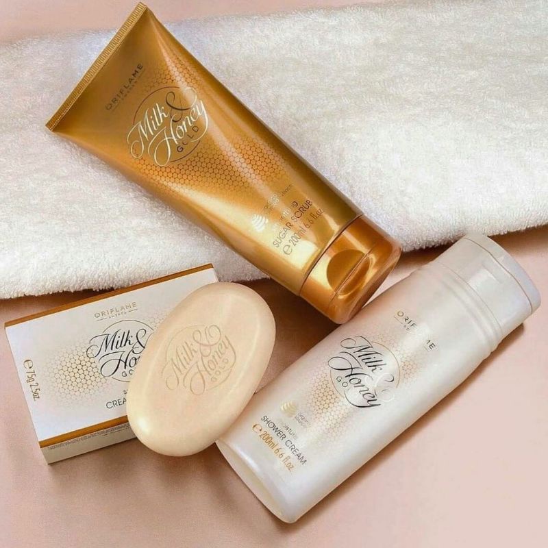 Jual Milk & Honey Gold Moisturizing Shower Cream // Smoothing Sugar Scrub // Soap bar Shopee