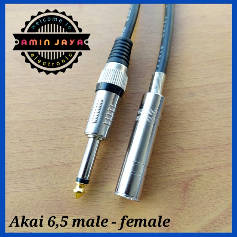 Jual Kabel sambungan mic jack akai 6,5 male to female canare 10 meter