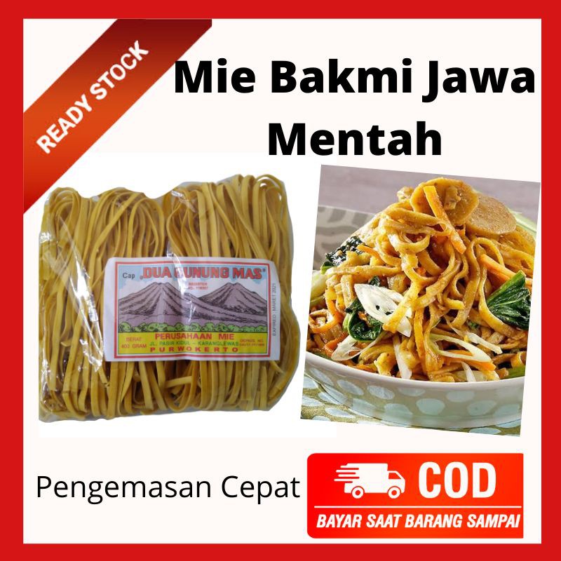 Mie Bakmie Jawa Gepeng Lebar Cap Dua Gunung Mas Mi Nyemek
