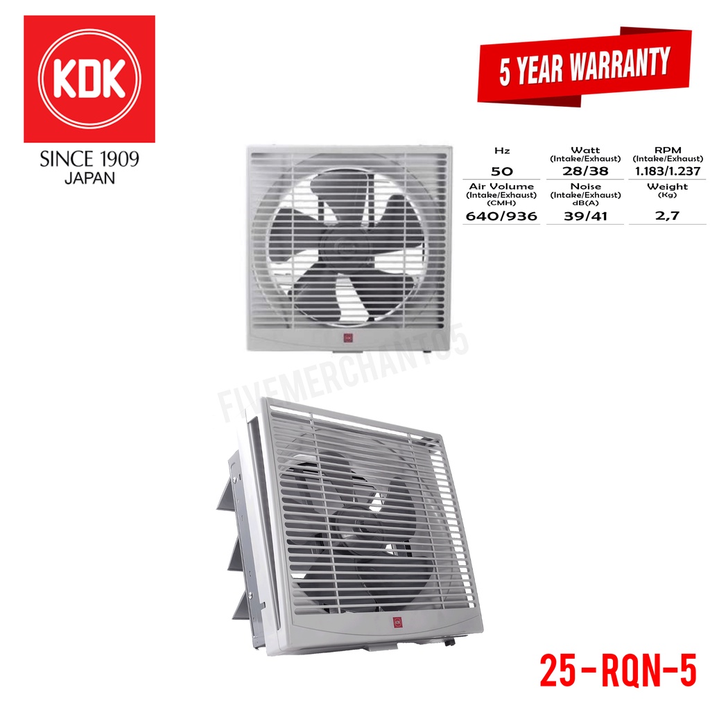 Jual Exhaust Fan KDK 25 RQN 5 10" Wall Fan KDK Dinding KDK 25RQN Hexos