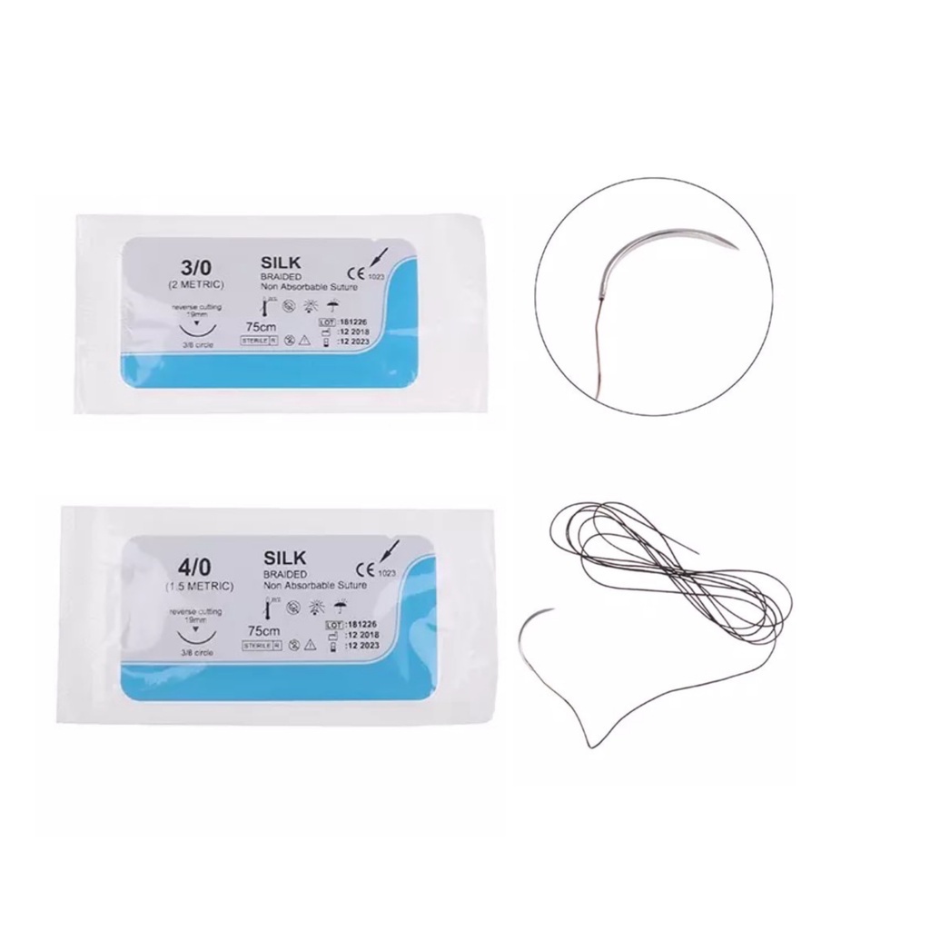 Jual Dental suture non absorbable Jarum hecting jarum jahit benang
