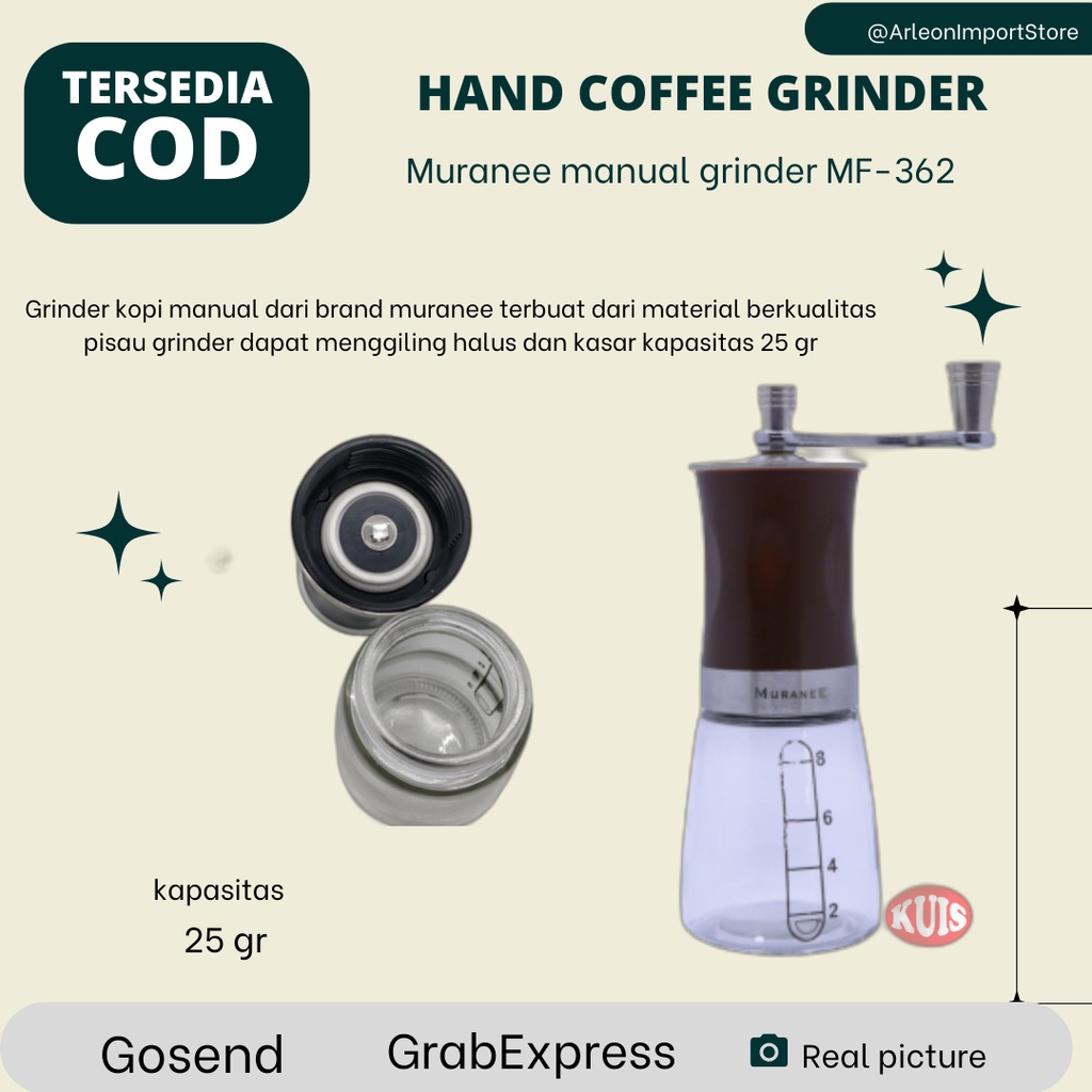 Jual GRINDER KOPI MANUAL MURANEE TIPE MF362 HAND COFFEE GRINDER MURAH