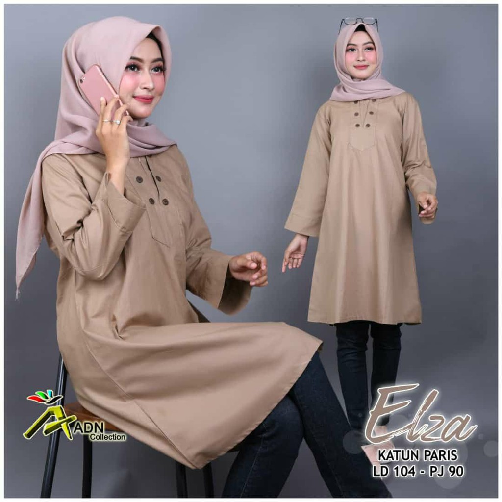 Jual Tunik Elza Coklat Susu | Shopee Indonesia