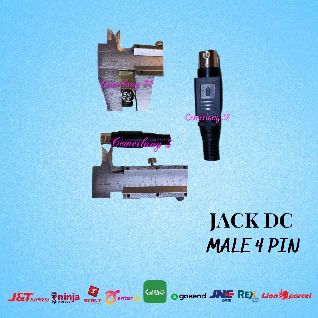Jual Connector Solder DC Power 4 pin Jack Male DC 4 pins kepala