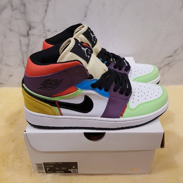 Jual Asli Sepatu Air Jordan 1 Mid Multicolor Lightbulb Original Murah
