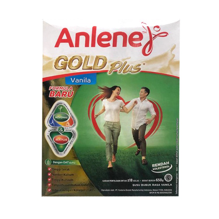 Jual Anlene Gold Plus 650Gr Original Coklat Vanila Susu Anline Susu Tinggi Kalsium Untuk Usia 50Tahun Anlen Golden Rasa Plain Cokelat | Shopee Indonesia