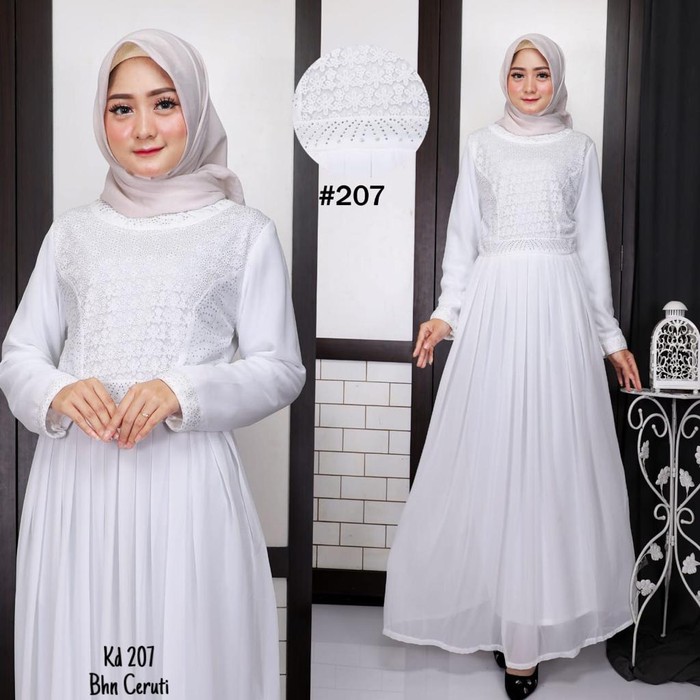 Ootd Lebaran Gamis Putih Gamis Lebaran Warna Putih