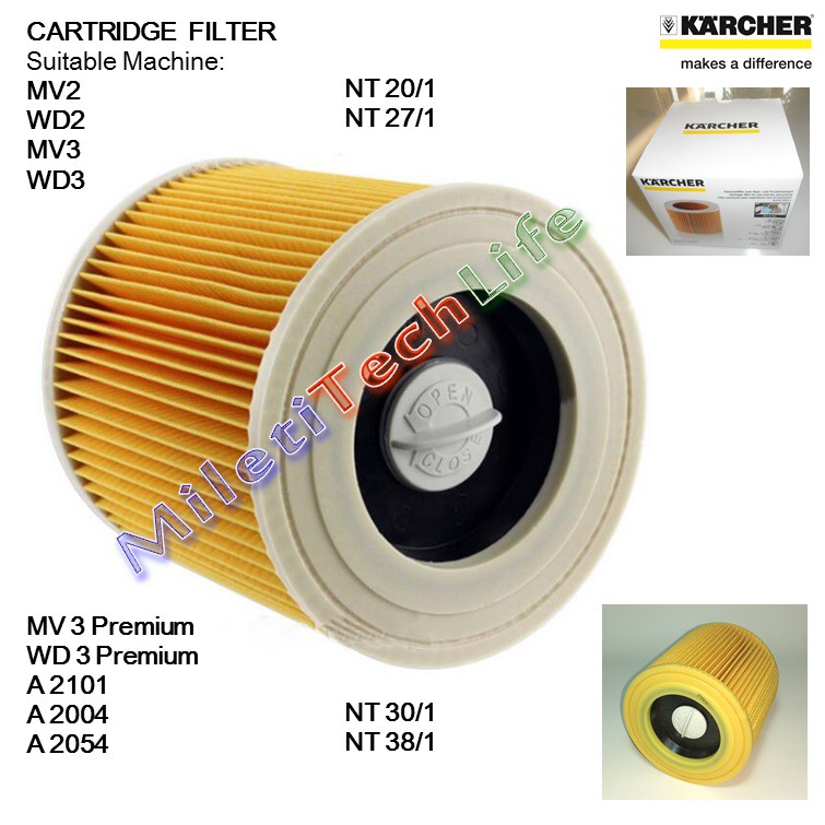 Jual Karcher Cartridge Filter For Mv Wd2 Wd3 Nt20 Nt27 Nt30 Nt38 | Shopee Indonesia