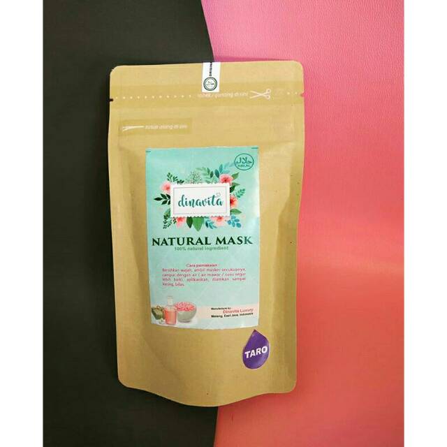 Dinavita natural mask taro / ubi ungu original masker organic 100