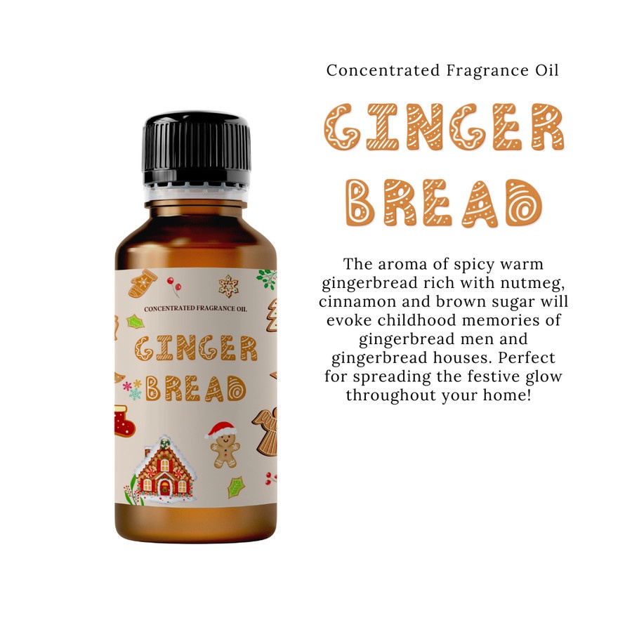 Jual Gingerbread Christmas Fragrance Oil for Candle Diffuser Wax Lotion