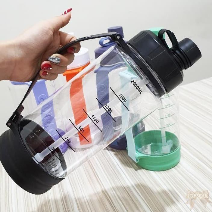 Segera Ambil H9229 Botol Minum COURAGE 2.ML Tumbler Sedotan Besar 2 Liter |  Shopee Indonesia