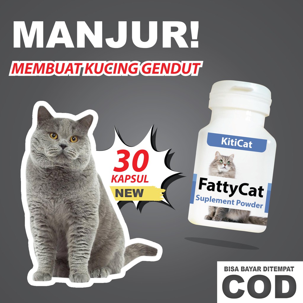 FATTYCAT ISI 30 KAPSUL VITAMIN KUCING CAT FOOD MAKANAN KUCING PENGGEMUK