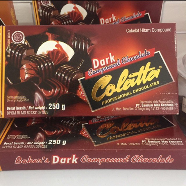 Jual Colatta Dark Compound 250Gr - Coklat Kompon Dark Pekat - Chocolate Block - Cokelat Masak - Dcc | Shopee Indonesia