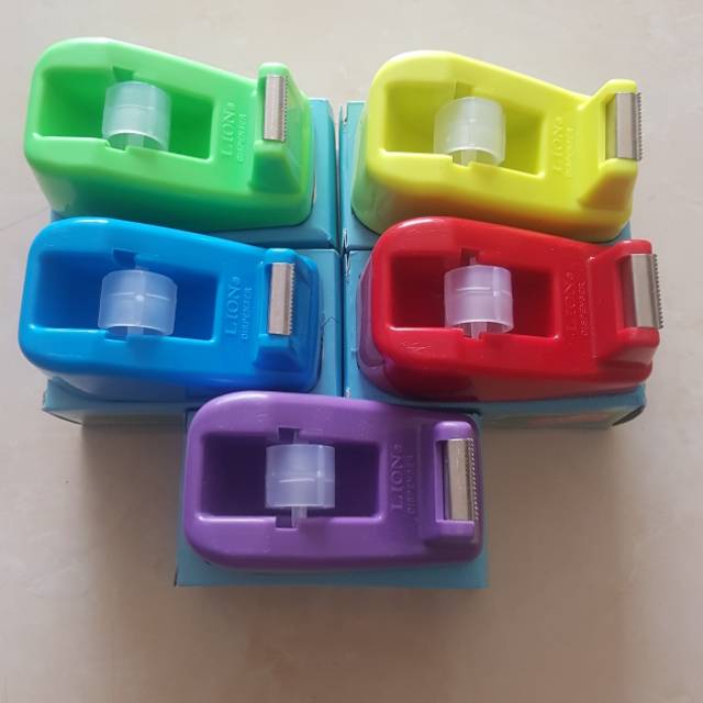 Tape cutter 1/2" dispenser lion 20 tempat selotip kecil Shopee Indonesia