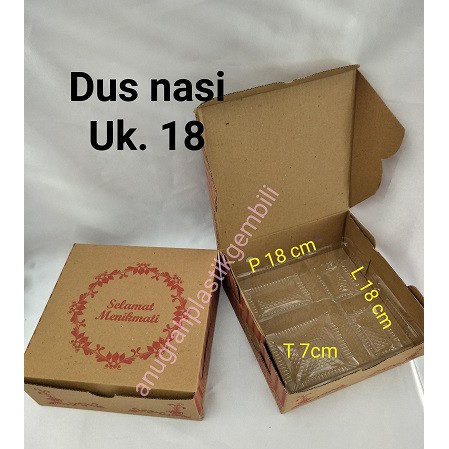 Jual Dus Nasi Uk. 18 X 18 Motif Dus Coklat Kotak Nasi Isi 10 Pcs | Shopee Indonesia