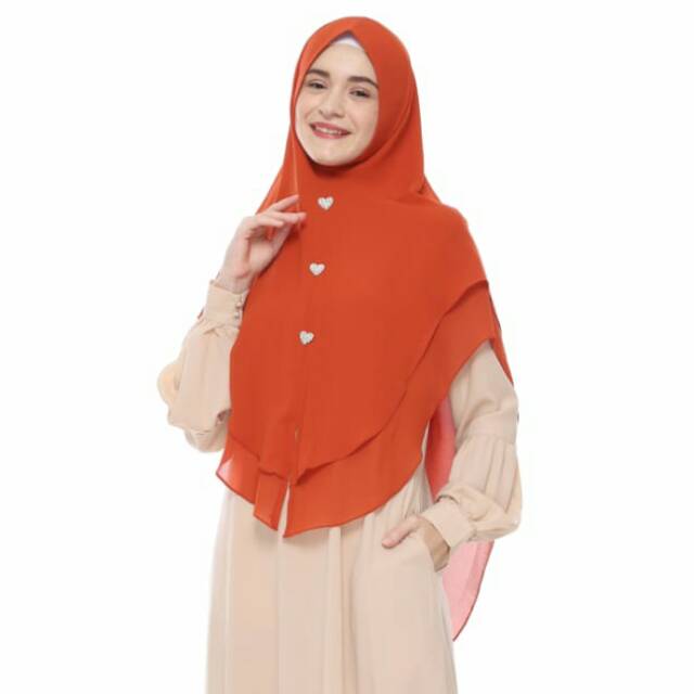 Khimar aLYA SLIM Size L / Jilbab Pesta Kondangan Syari Polos / Daily