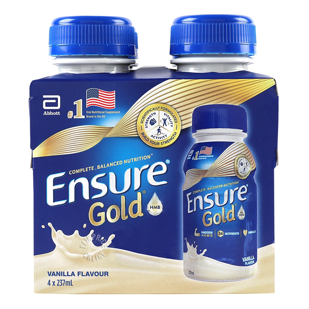 Abbott Susu ENSURE GOLD Nutrition Shake Bottle Drink Botol