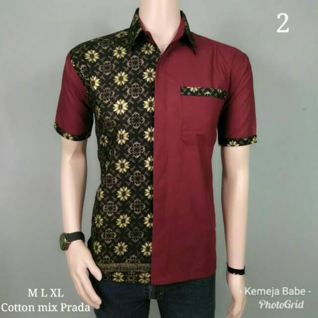 Hem Merah Hati/Hem Marun Kombinasi Emas | Shopee Indonesia