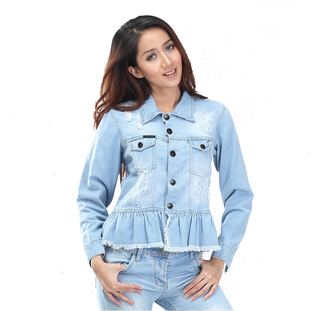 Jaket Jeans Wanita Terbaru KUZATURA KCP 624 Shopee Indonesia