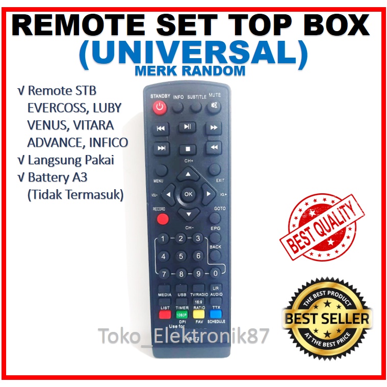Jual Remote Set Top Box UNIVERSAL Remote Control STB Shopee Indonesia