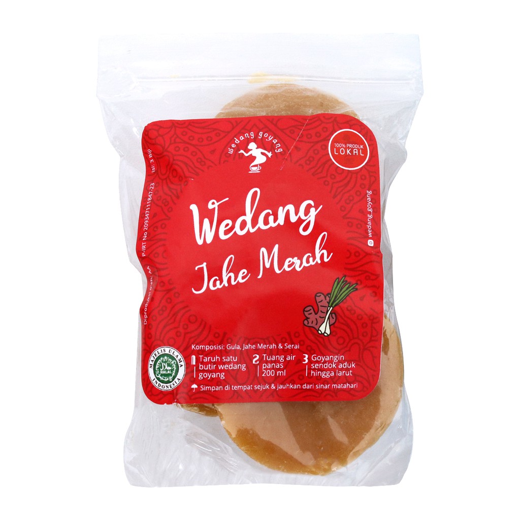 Wedang Goyang Jahe Merah (3 pcs) Wedang Instan Gula
