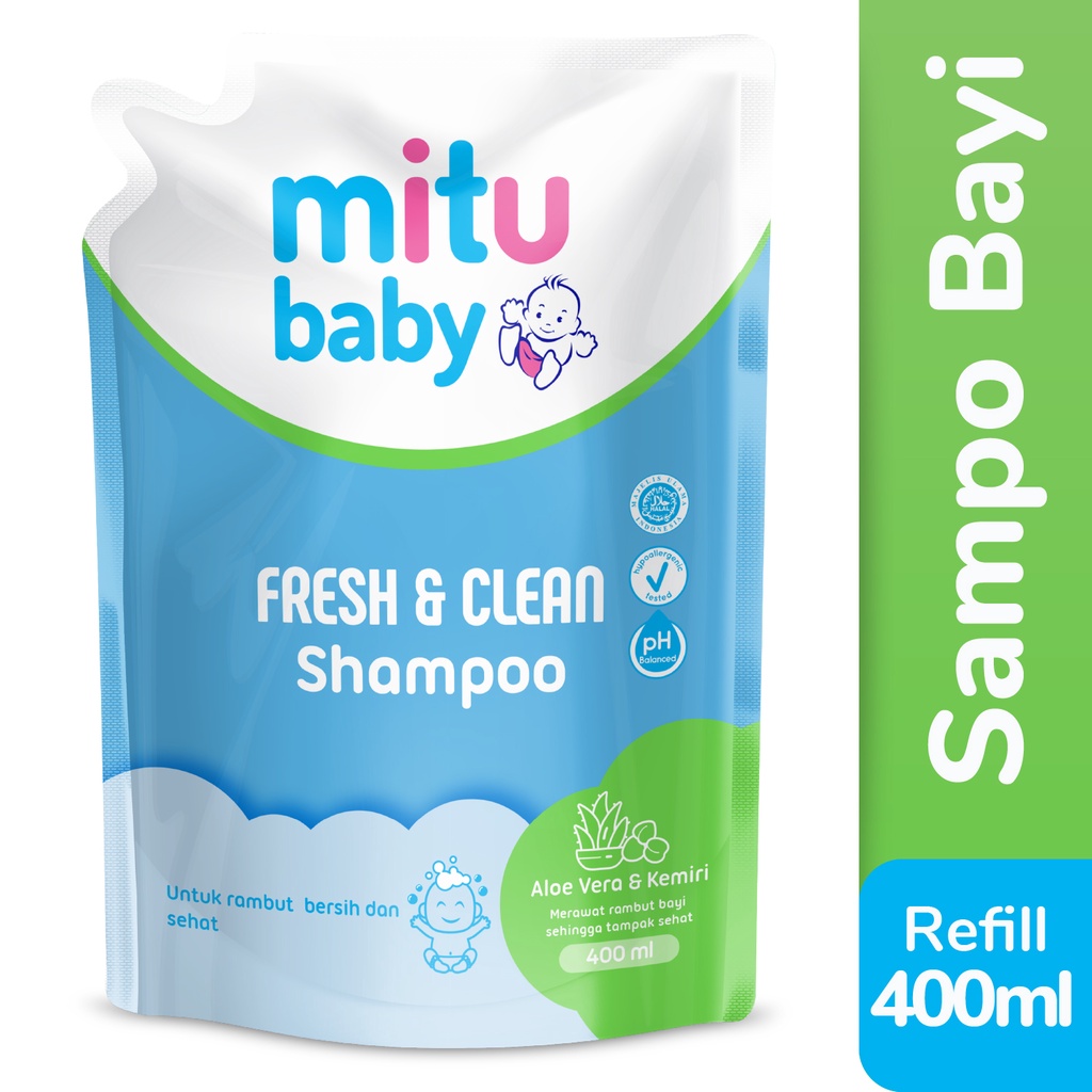Jual Mitu Baby Shampoo Fresh & Clean Refill 400 ml Sampo Bayi