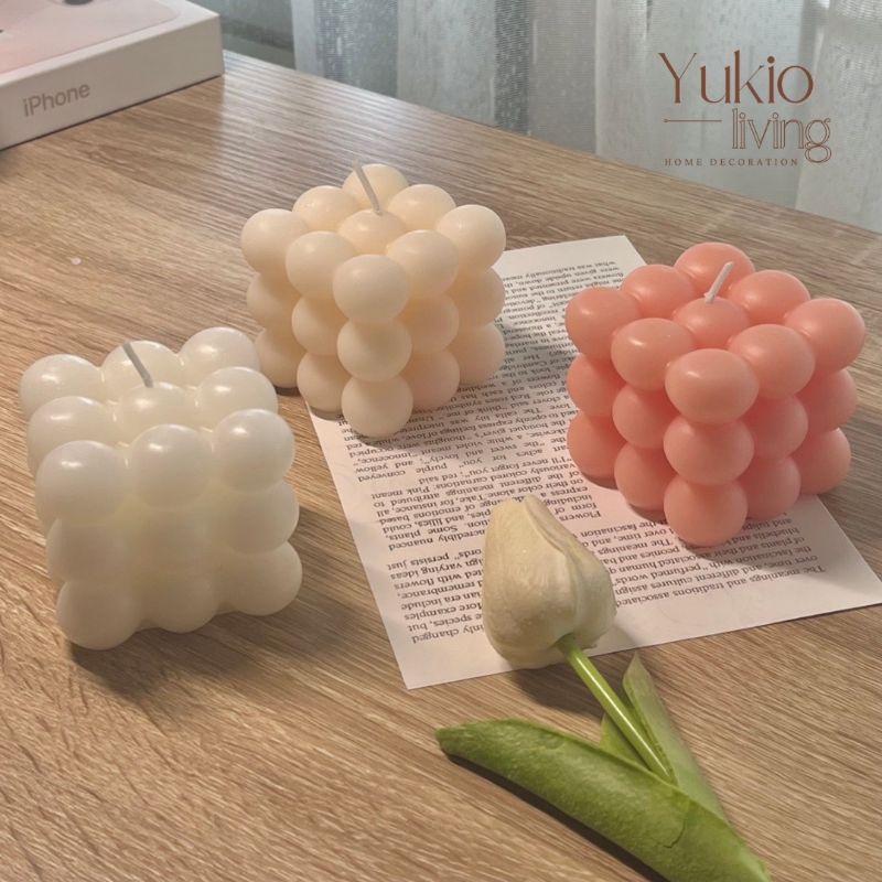 Jual Cube Bubble Scented Candle Korean Aesthetic Candle Room Decor