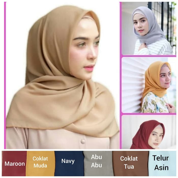 Jilbab Bella Square Warna Abu Abu Muda Hijab Muslimah