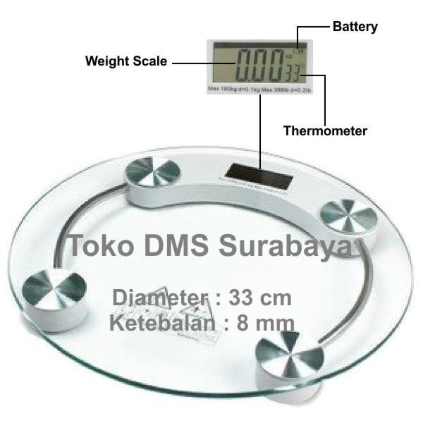Jual Timbangan Badan Digital Besar Personal Scale Diameter 33cm Max