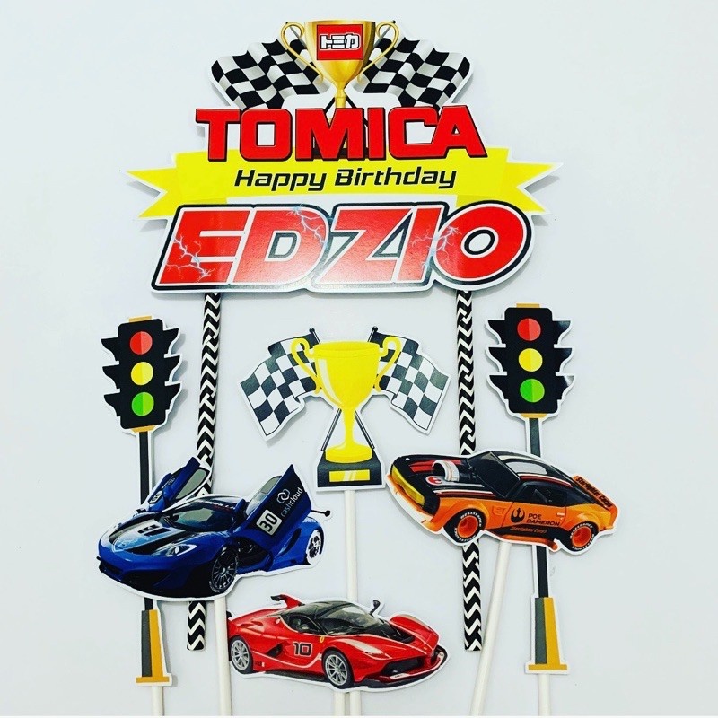 Jual Tomica Mobil Balap / Racing Car Topper Cake Birthday / Hiasan Kue Ulang Tahun | Shopee Indonesia